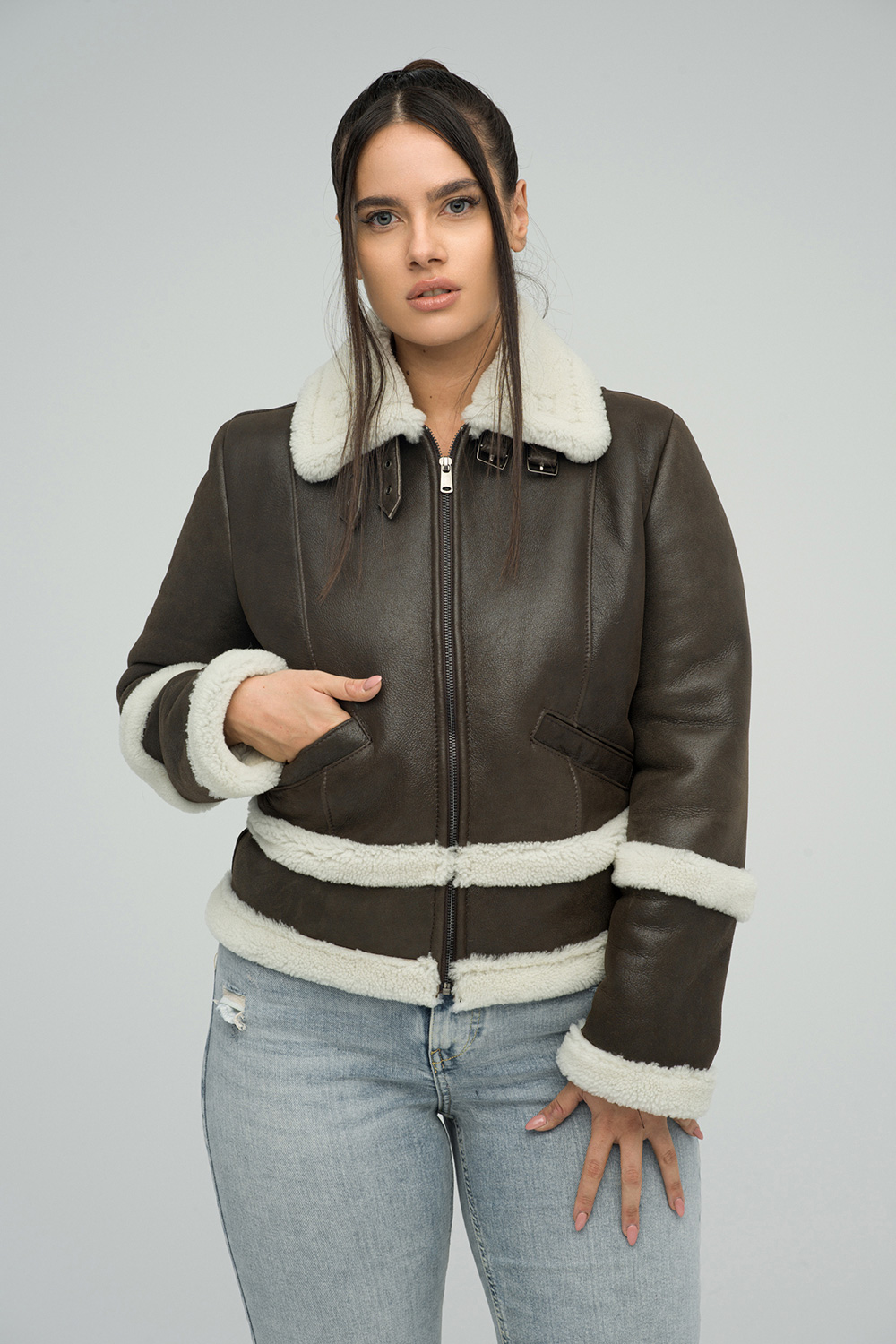 Shearling jacket 2043 brown 2