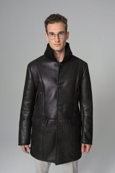 Shearling overcoat 388 black 3