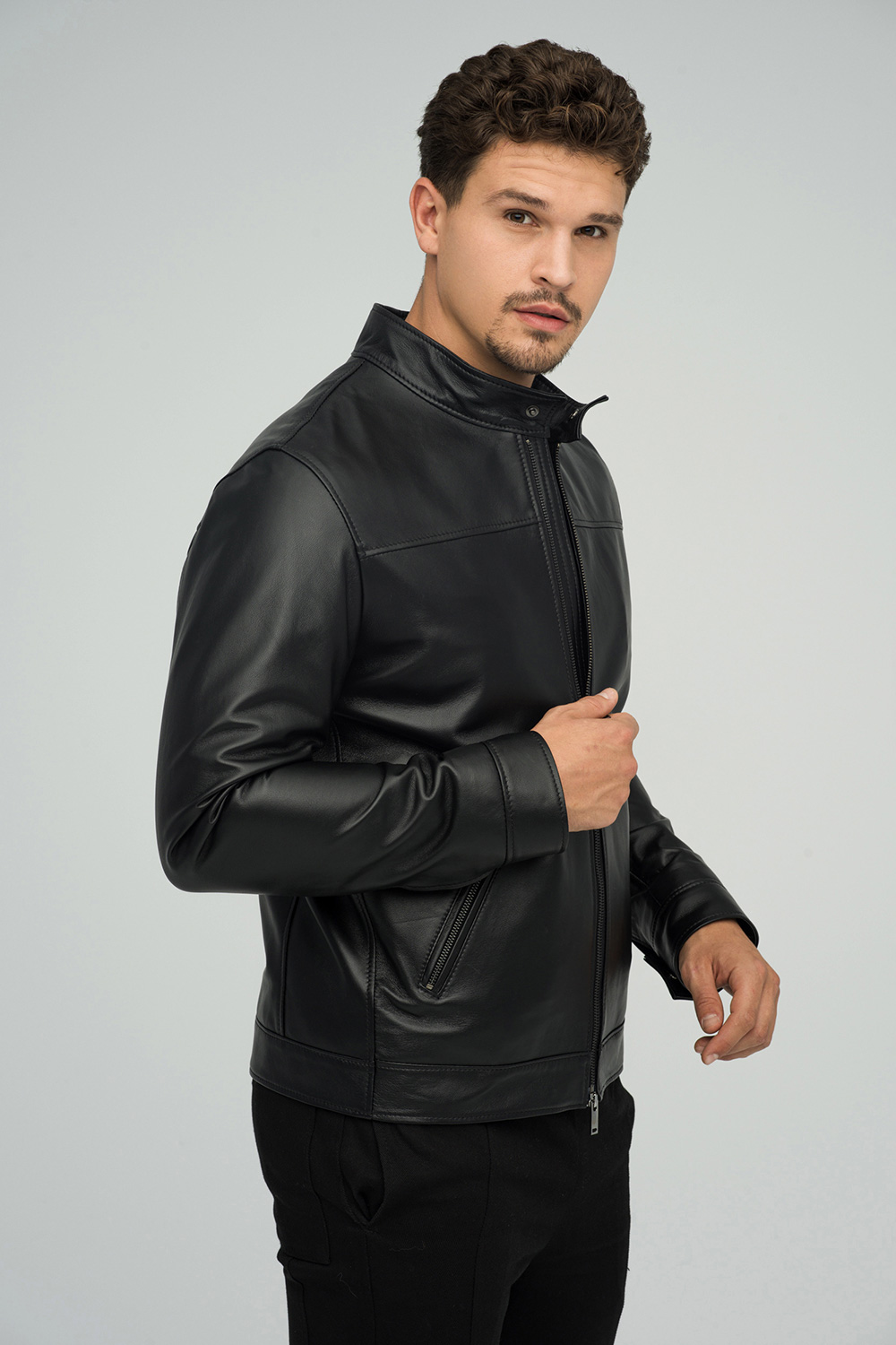 Sheep leather jacket 3024 black 3 Sheep leather jacket 3024 black 3