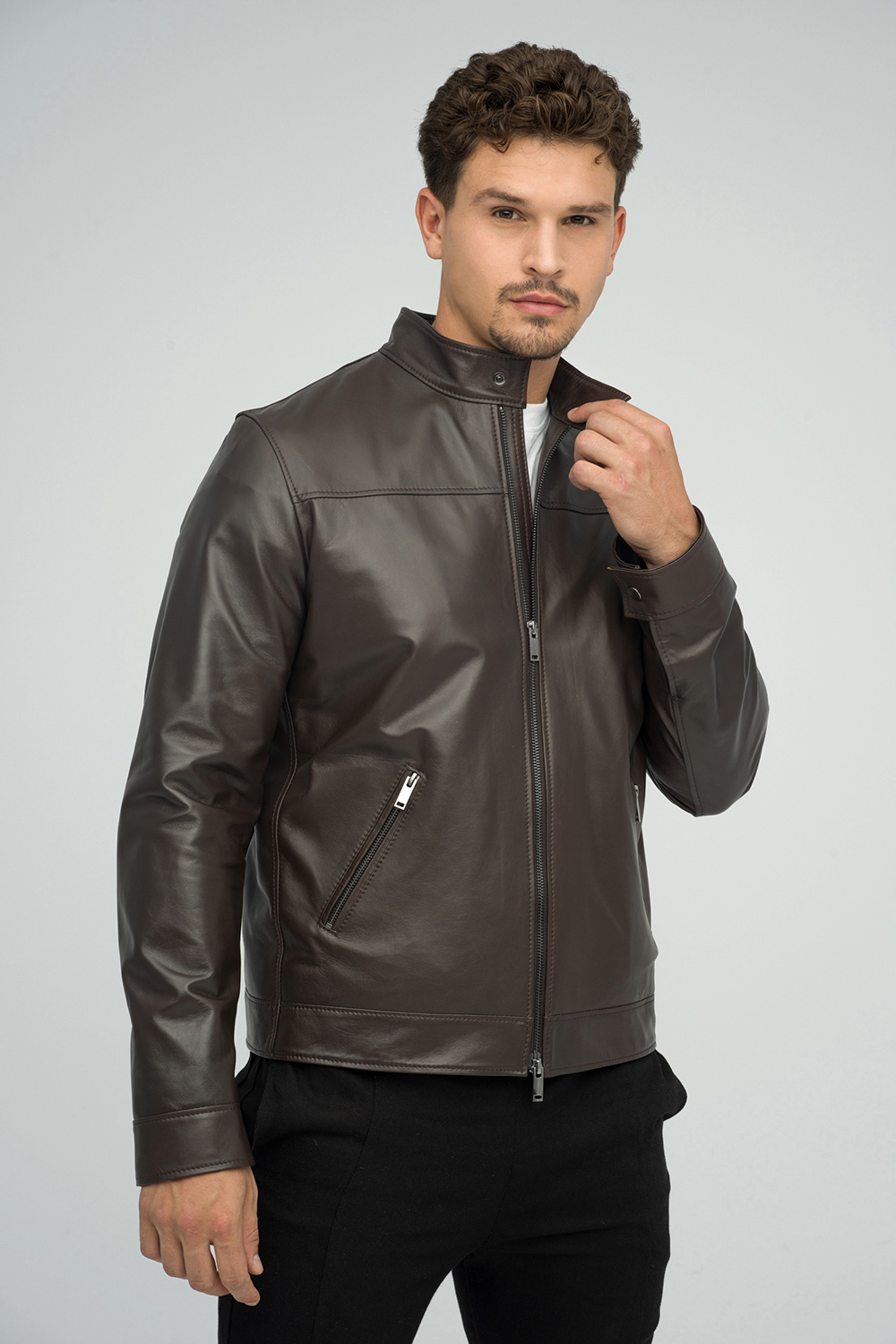 Sheep leather jacket 3024 brown 2