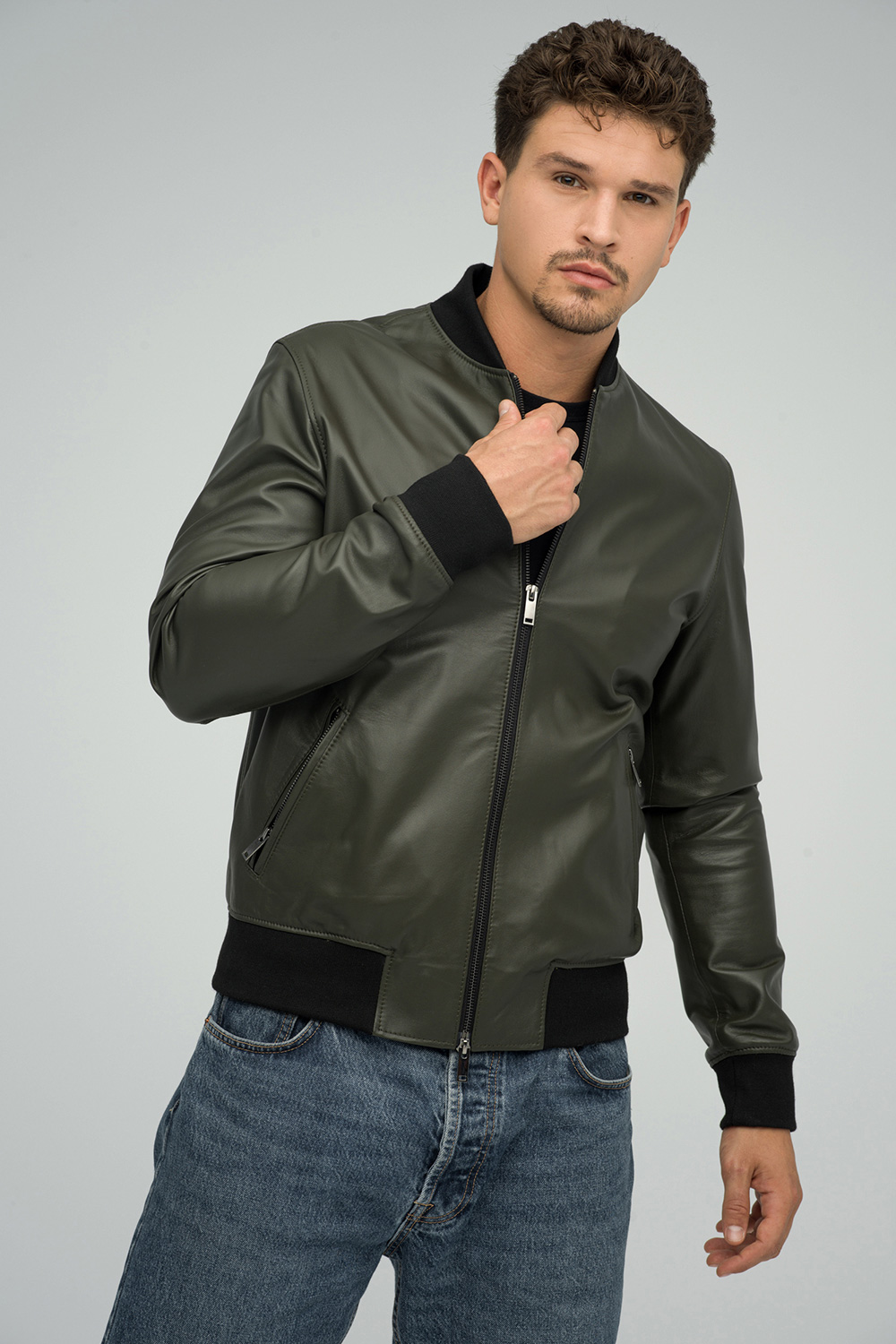 Sheep leather jacket 3026 olive 3