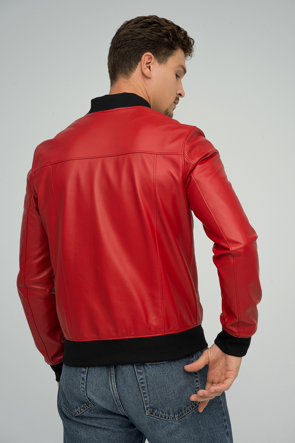 Sheep leather jacket 3026 red 2