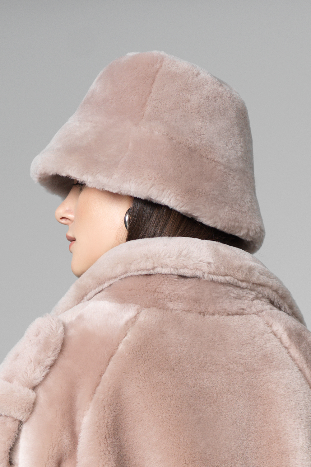 Sheepskin fur hat 543 pink 2