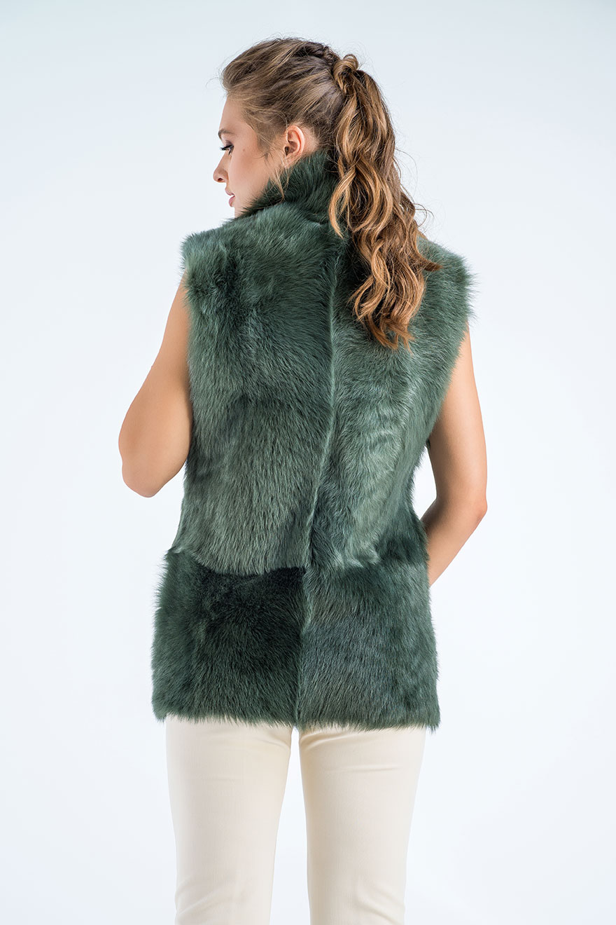 Sheepskin fur vest 468 olive 2 Sheepskin fur vest 468 olive 2