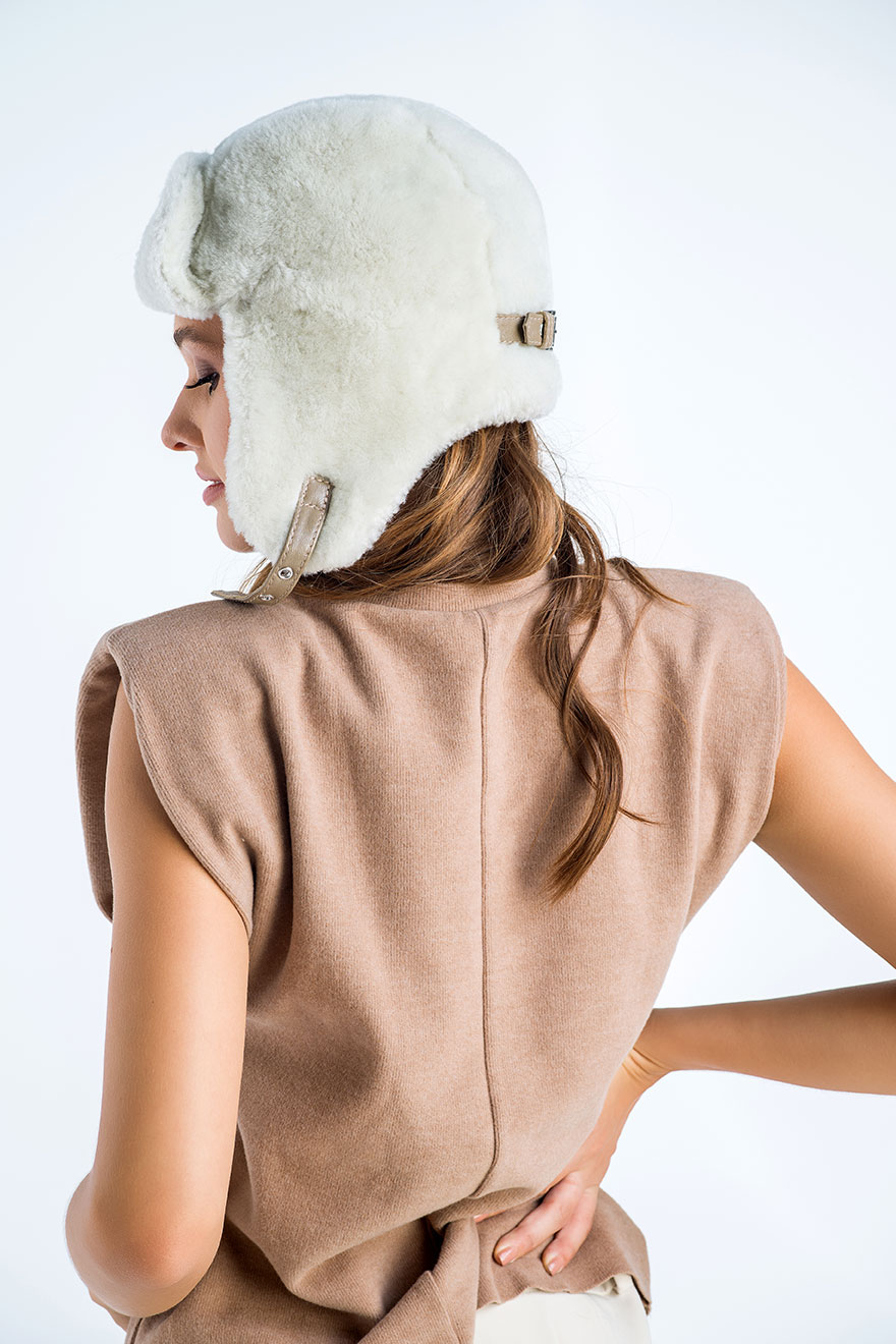 Sheepskin hat 524 cream 3