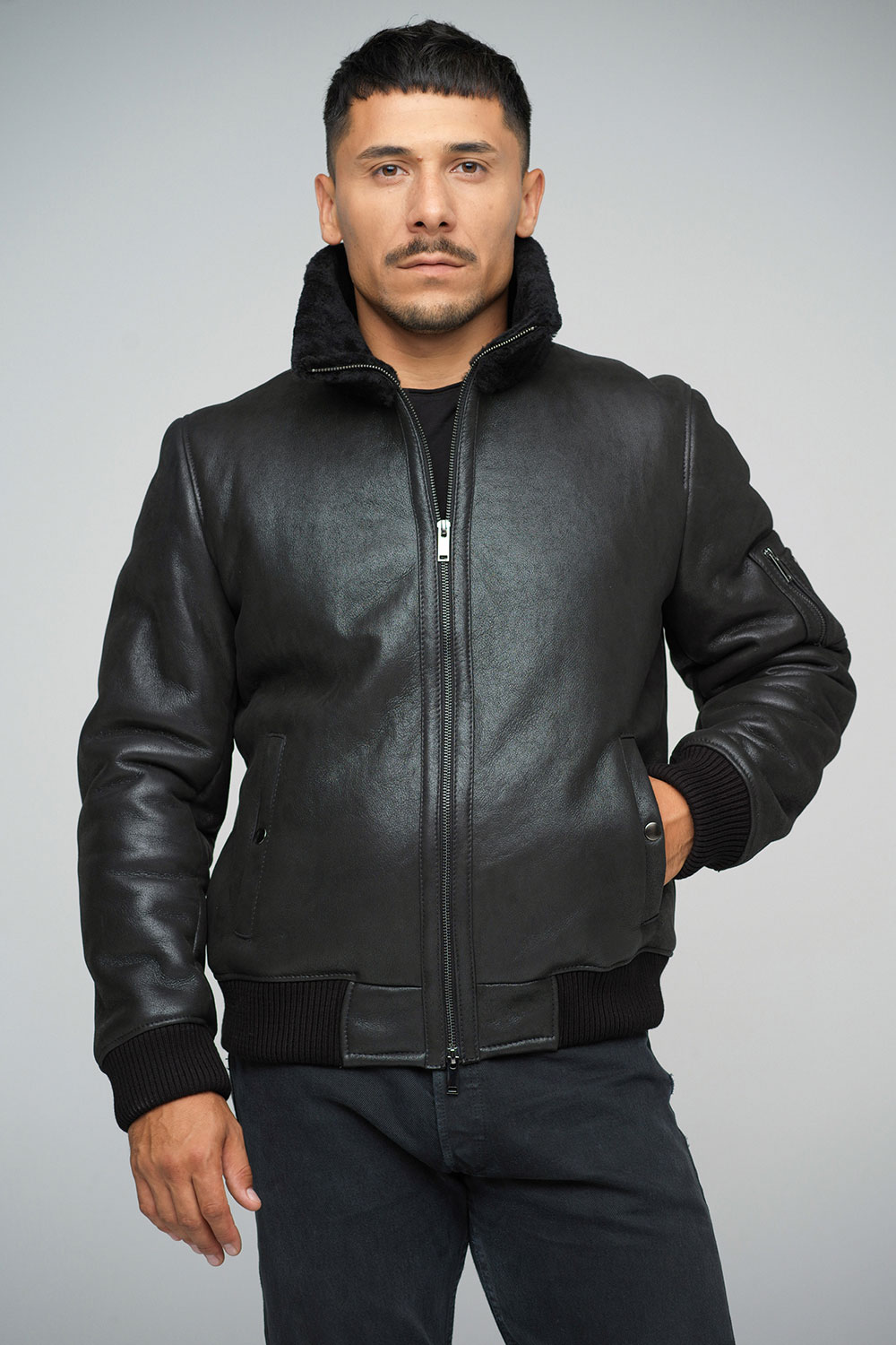 Sheepskin jacket 369 black 1