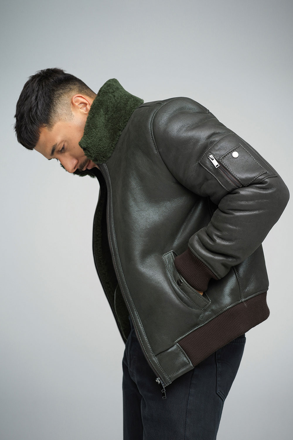 Sheepskin jacket 369 olive 2