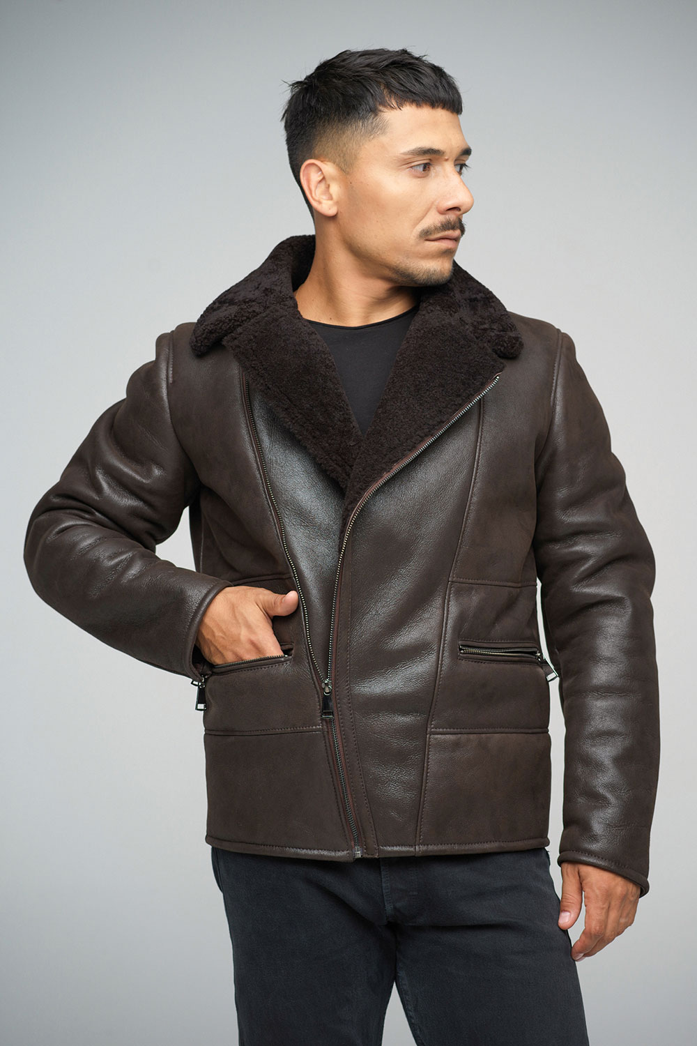 Sheepskin jacket 371 brown 1