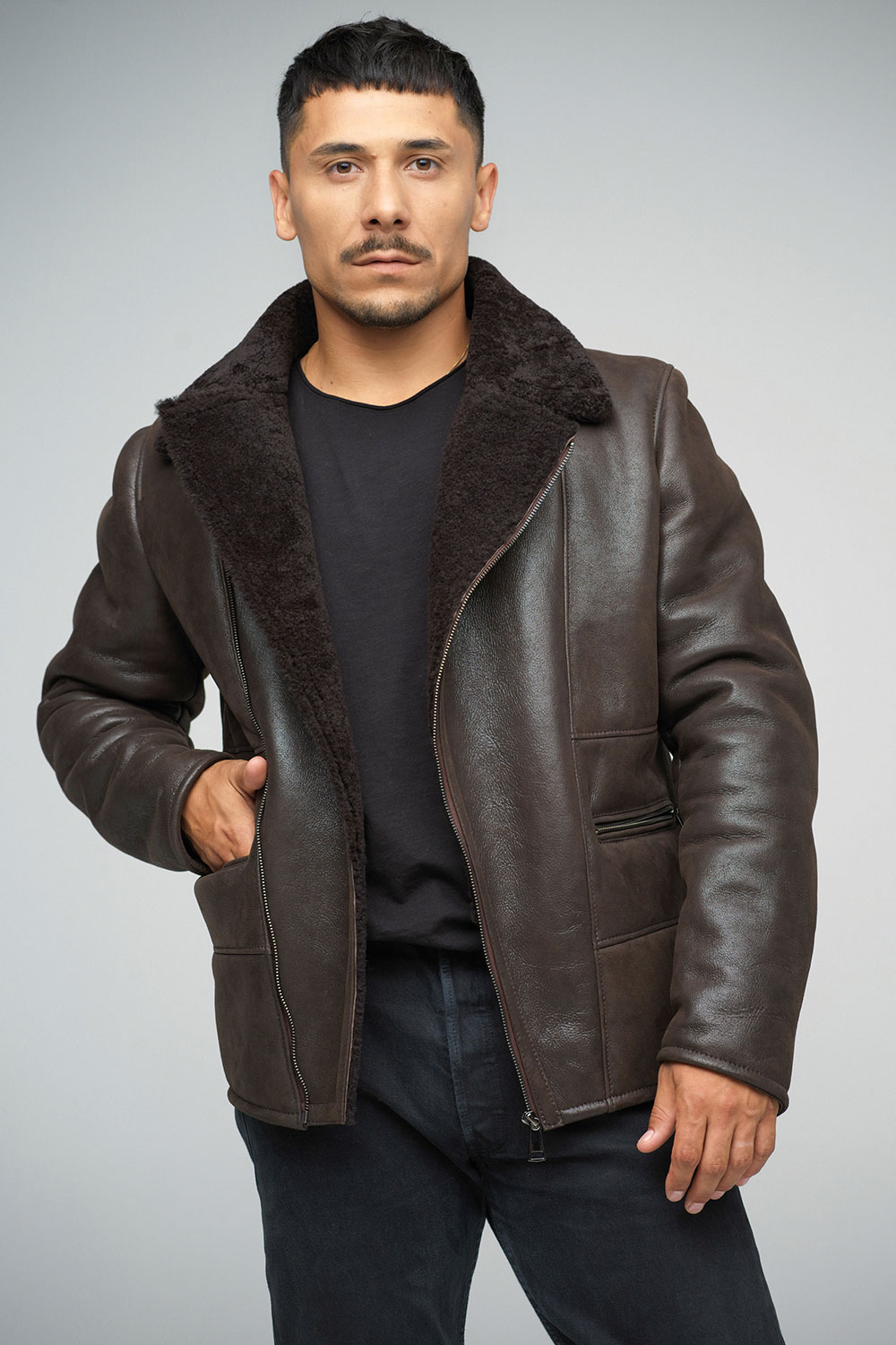 Sheepskin jacket 371 brown 3