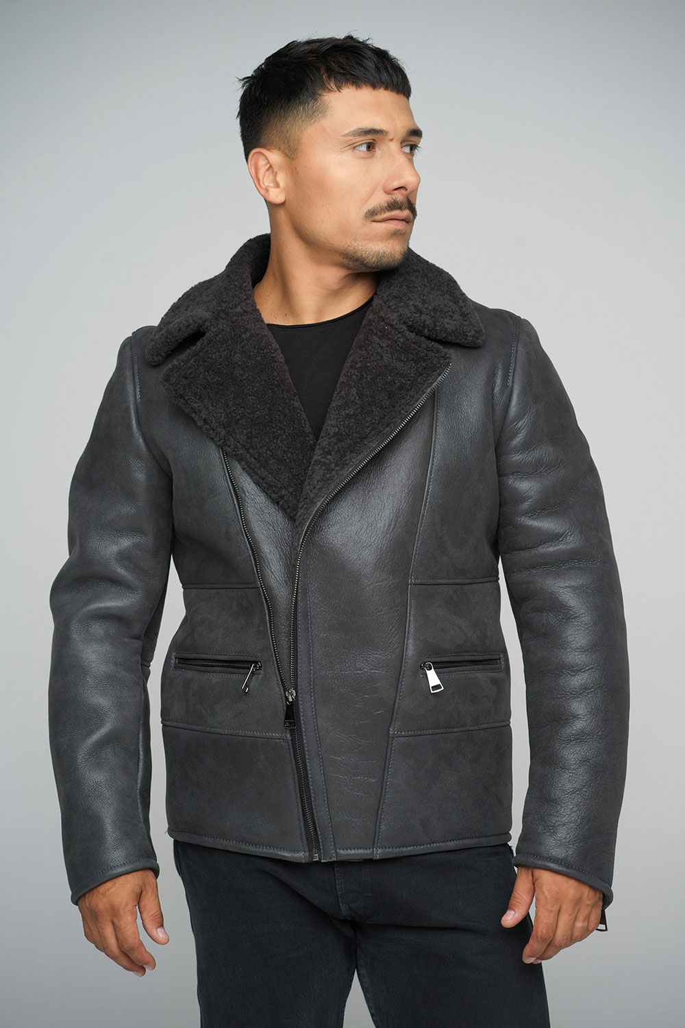 Sheepskin jacket 371 grey 1