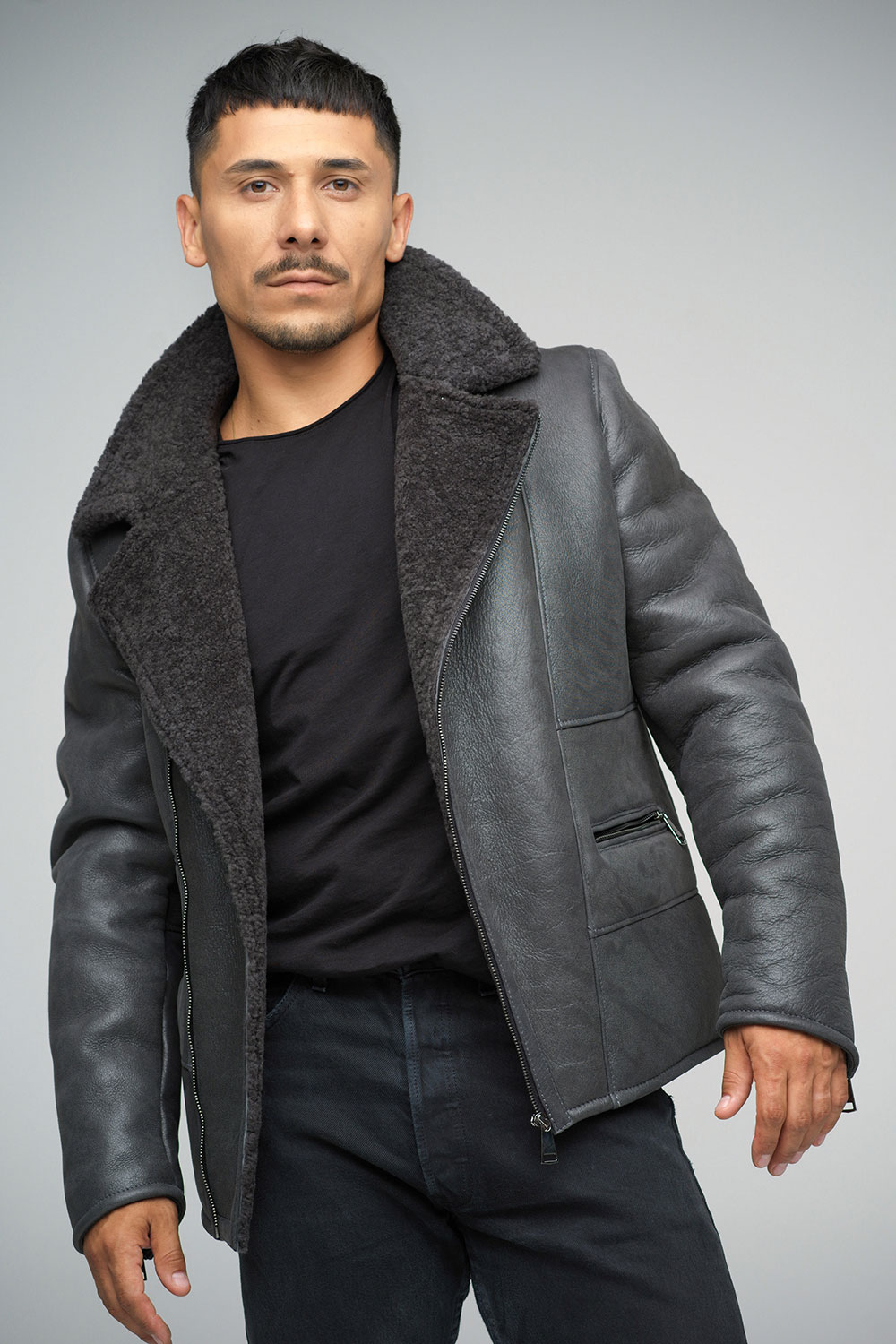 Sheepskin jacket 371 grey 3