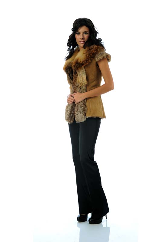 womens fur gilet 410 p beige 11