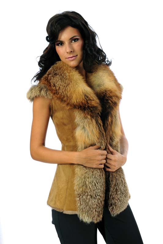 womens fur gilet 410 p beige 21