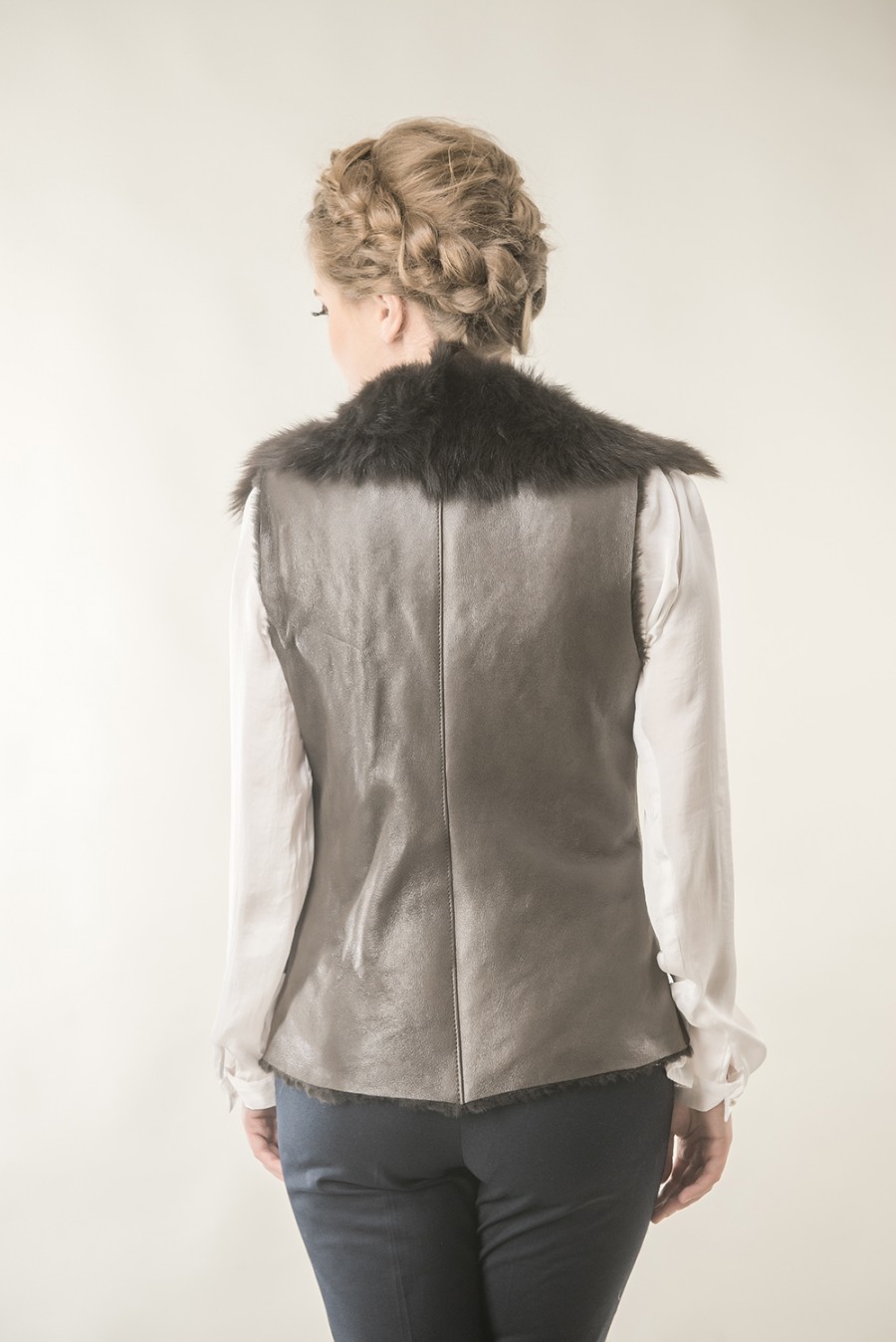 womens fur gilet 414 p brown 2