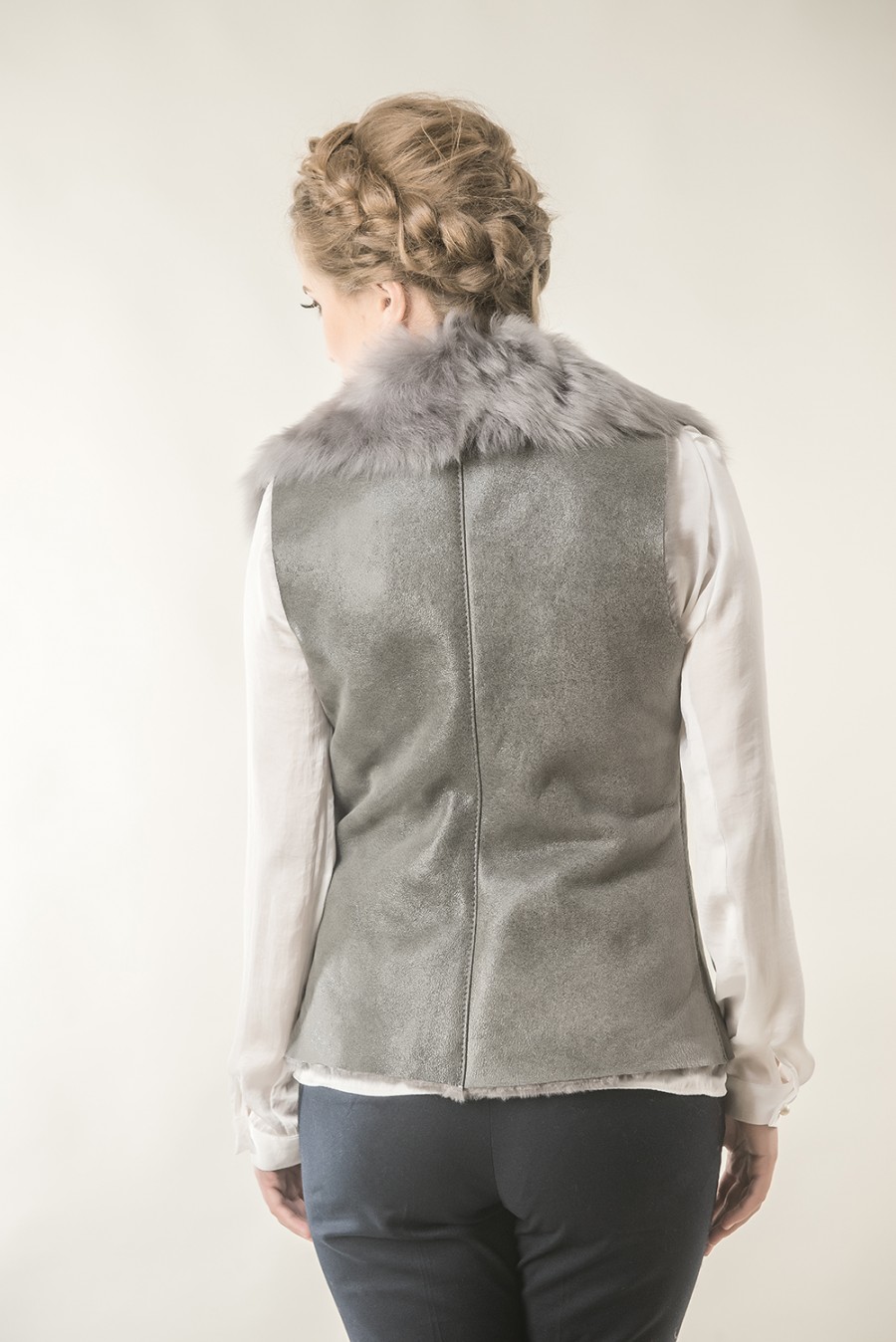 womens fur gilet 414 p grey 4