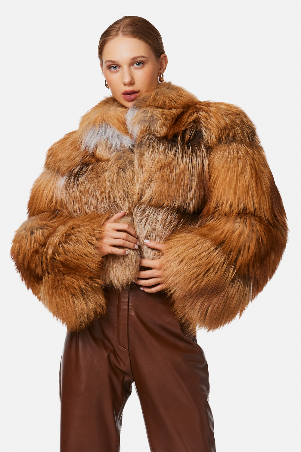 Arctic Fox Fur Jacket 2093 red 3