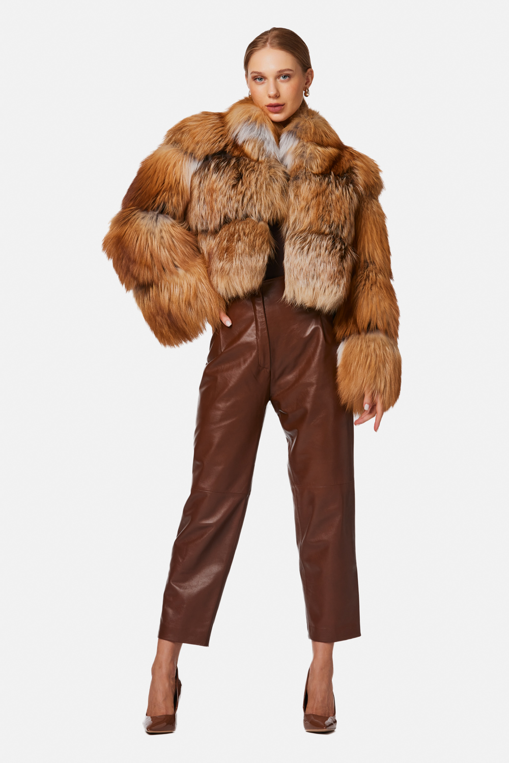 Arctic Fox Fur Jacket 2093 red 4