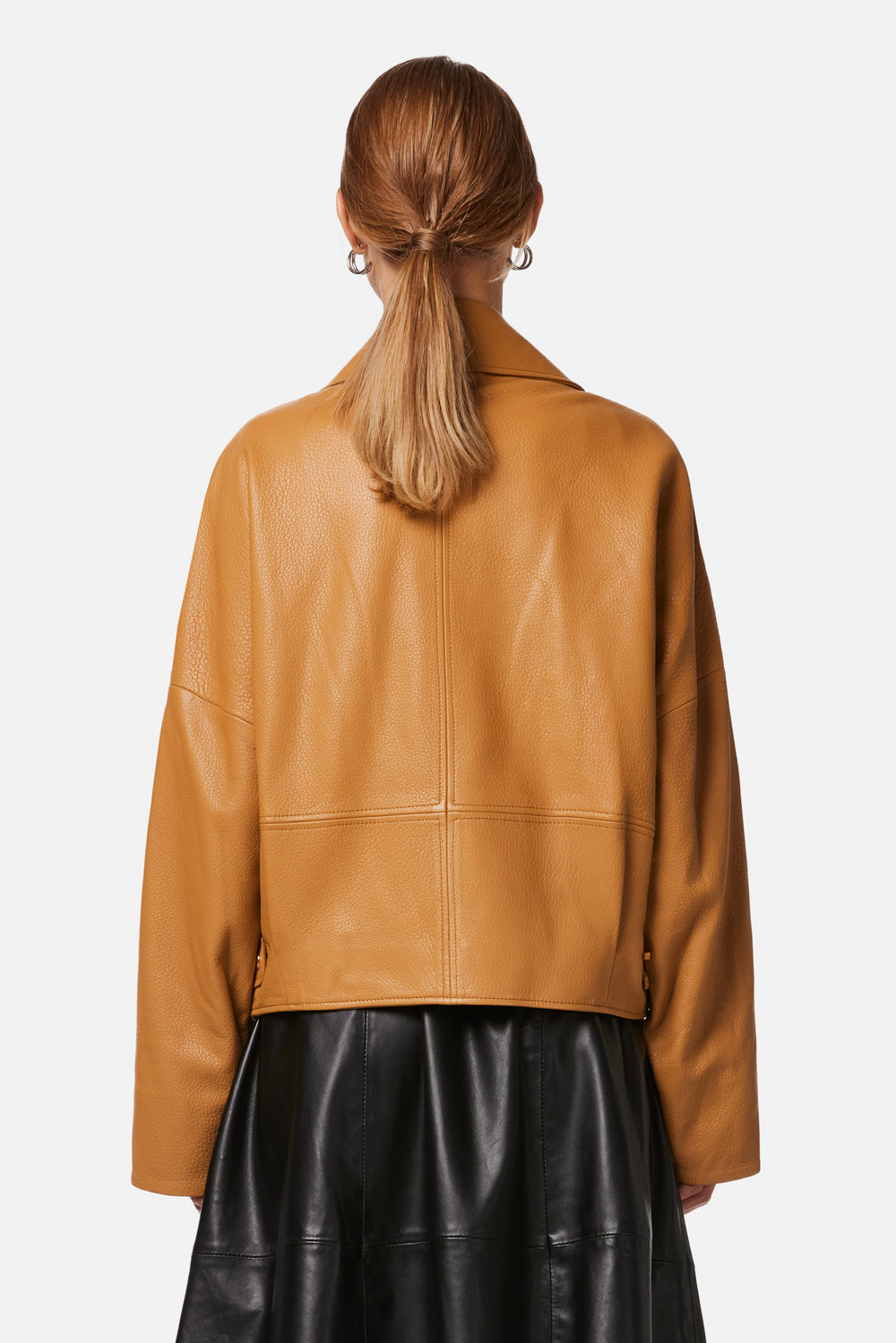 Leather Bomber Jacket 1054 yellow 2