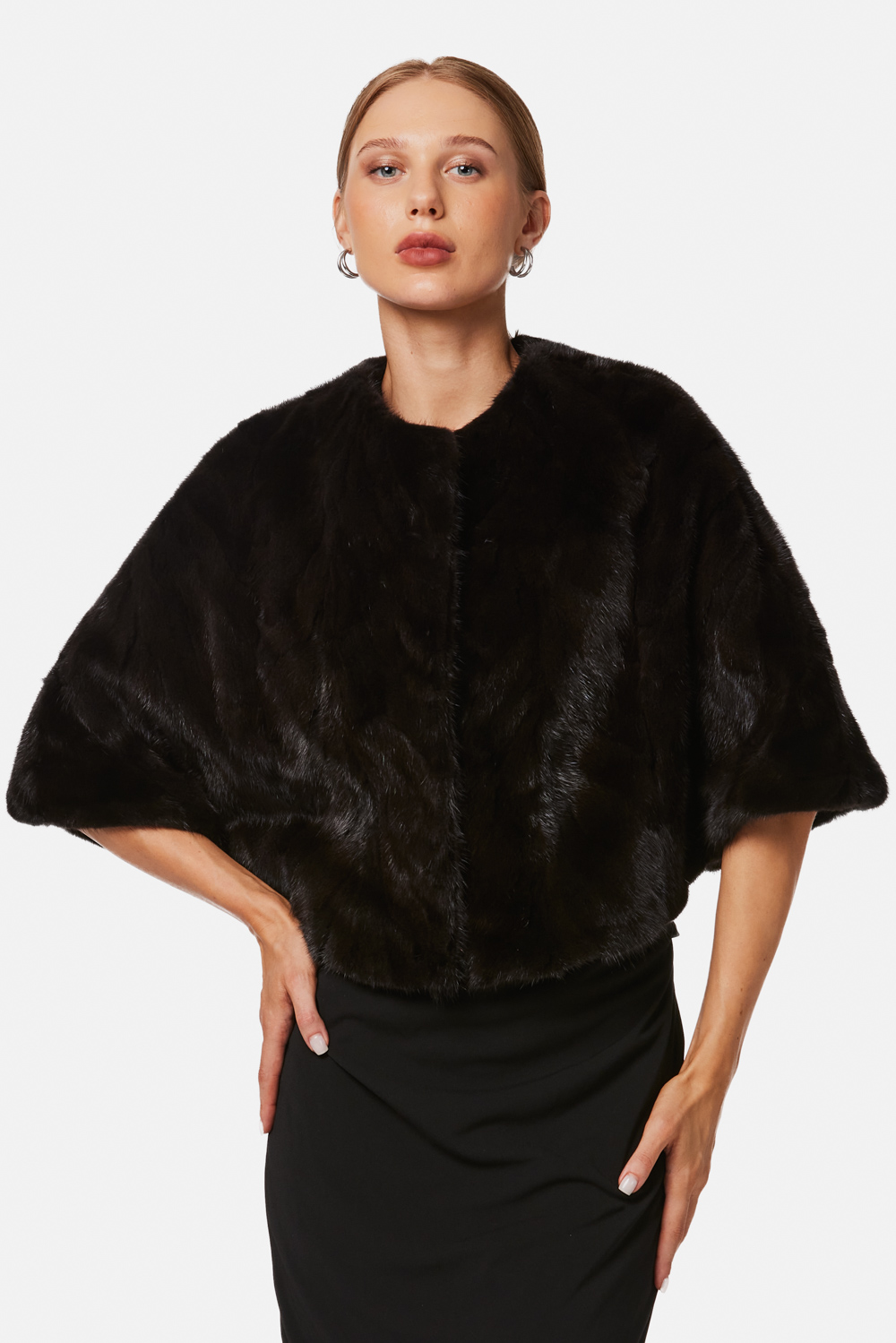 Mink Fur Cape 621 brown 3