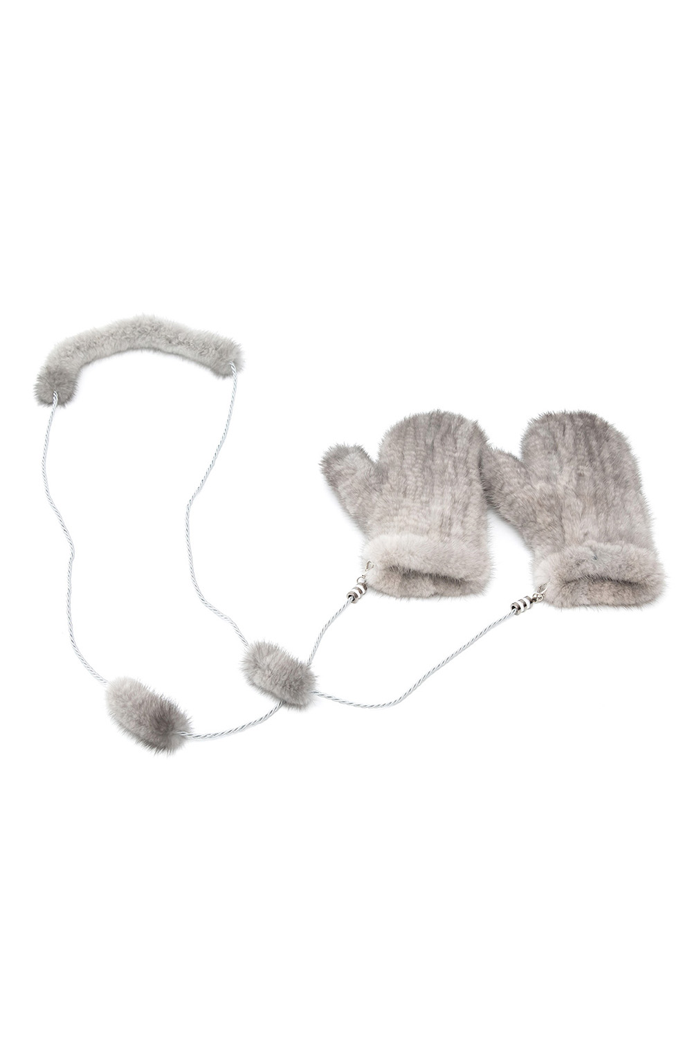 Mink Fur Mittens 717 grey 2