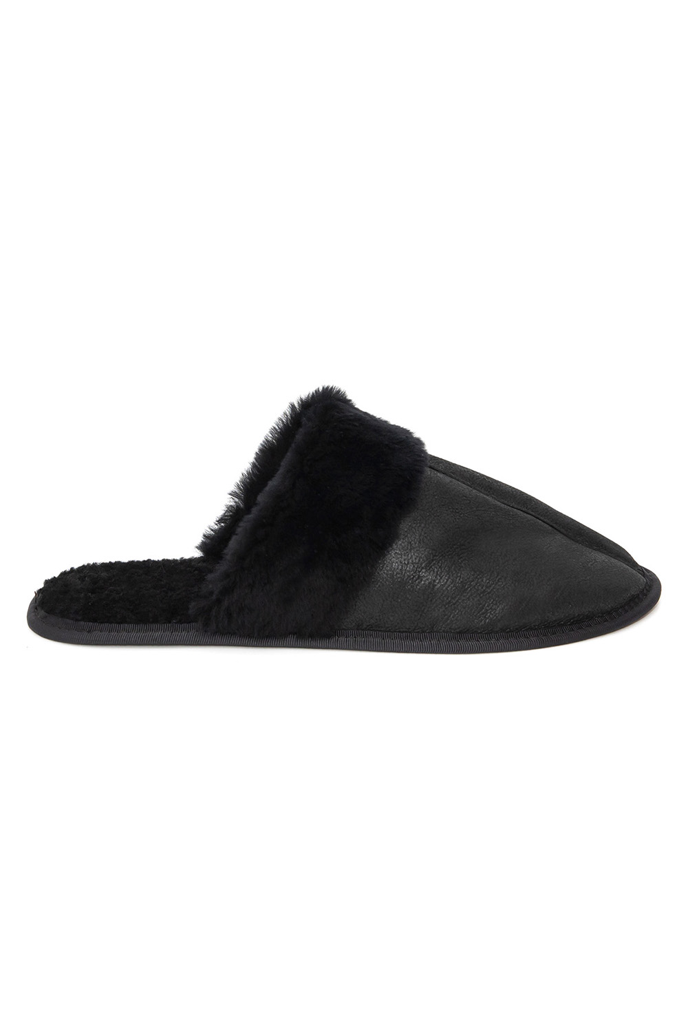 Sheepskin House Slippers for men 909 black 2