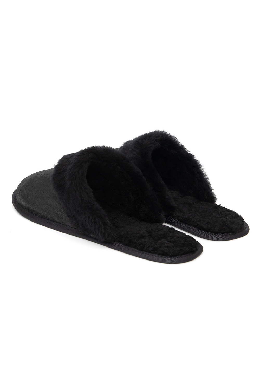 Sheepskin House Slippers for men 909 black 3