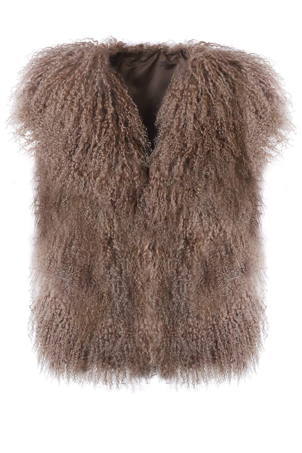 Mongolian Fur Vest 477 taupe (1)
