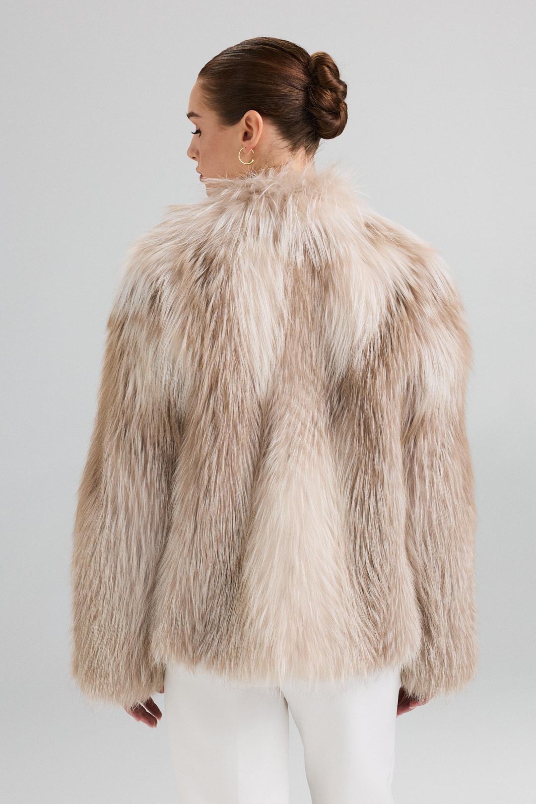 Natural Palomino Fox Fur Coat 2101 V (6) Natural Palomino Fox Fur Coat 2101 V (6)