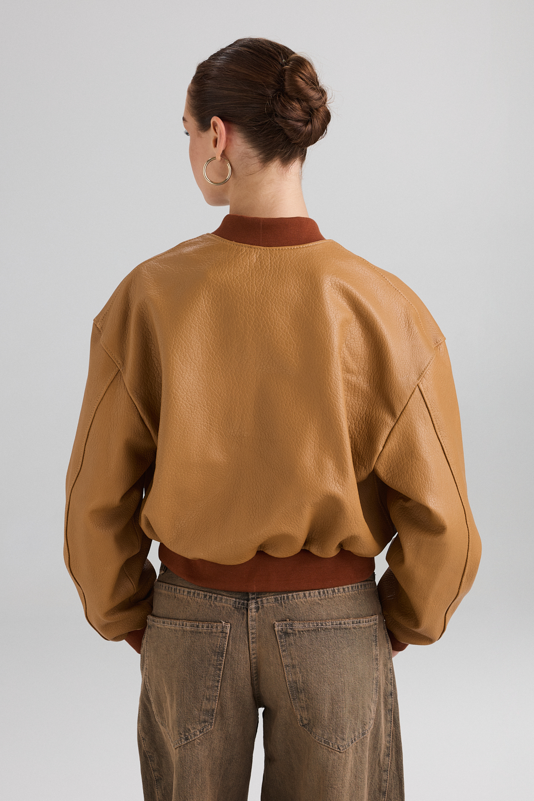 Short Lambskin Leather Jacket 1059 yellow (2)
