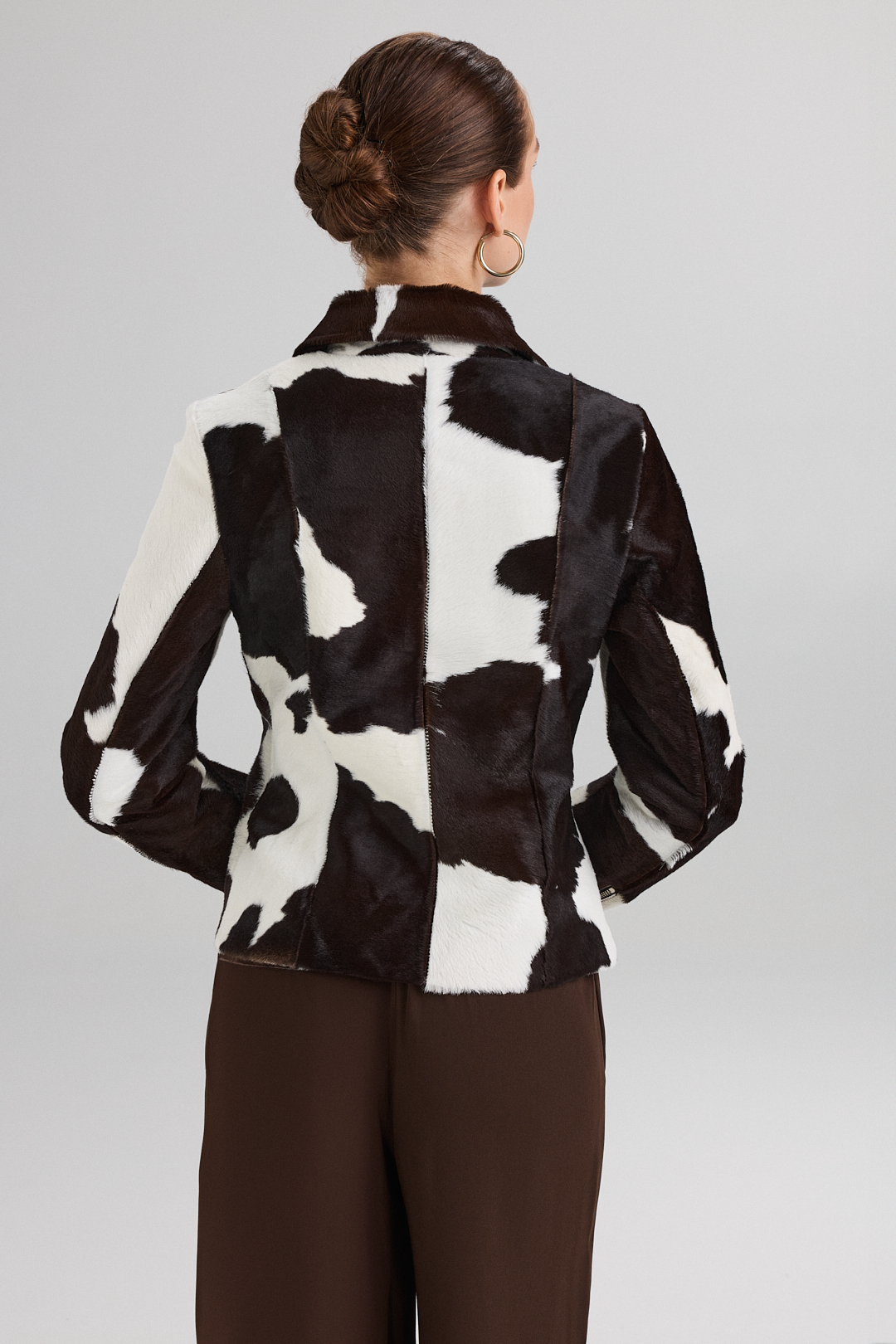 Short calf leather jacket, natural print 1066 (2)